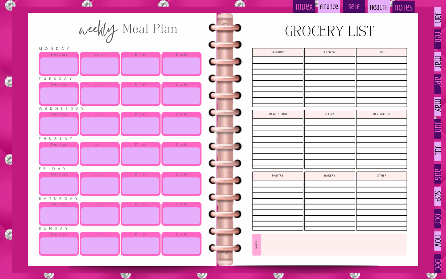 Diamond Mafia Digital Planner - Dripping N Diamonds | Planner,