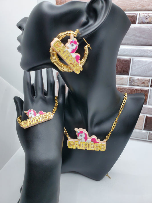 Little Girls Custom Unicorn Set - Dripping N Diamonds  | Custom,