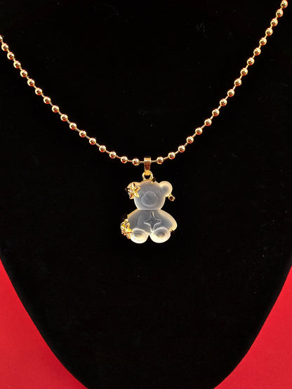 Teddy Bear Necklace - Dripping N Diamonds  | Necklace,