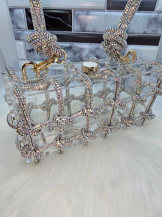 Rhinestone Box Clutch - Dripping N Diamonds  | purse,