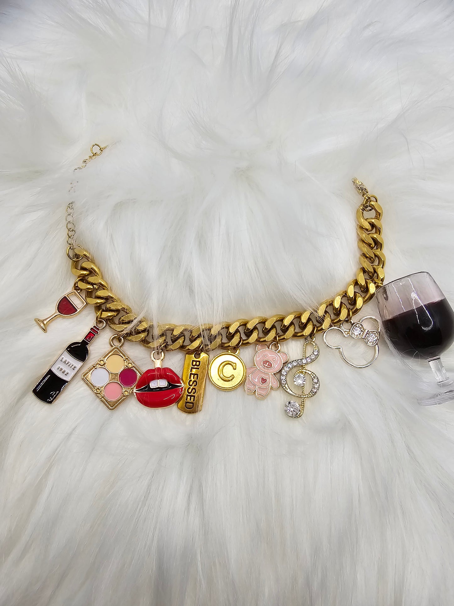 Charm Cuban Link Bracelet - Dripping N Diamonds  | Bracelet,