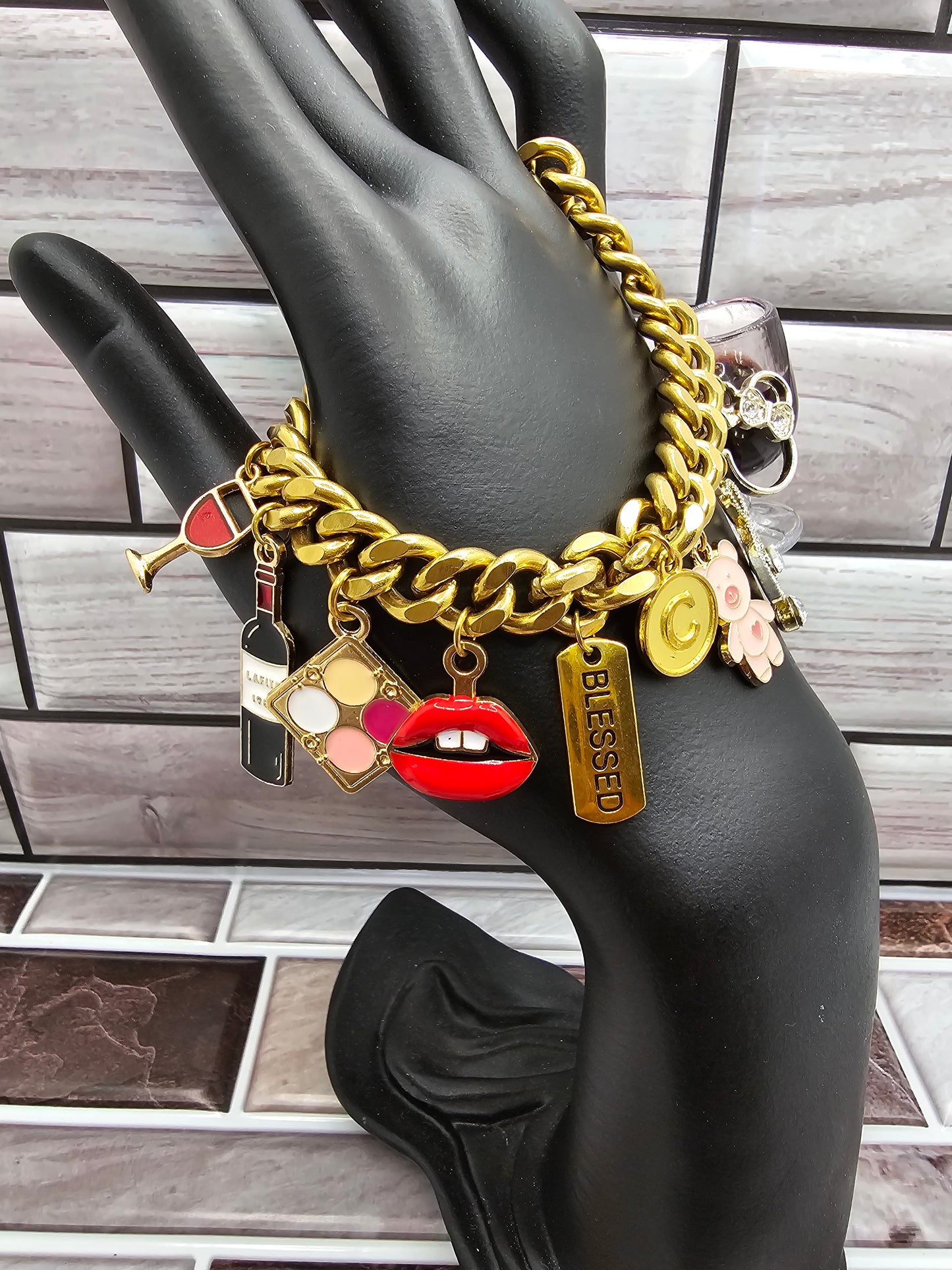 Charm Cuban Link Bracelet - Dripping N Diamonds  | Bracelet,