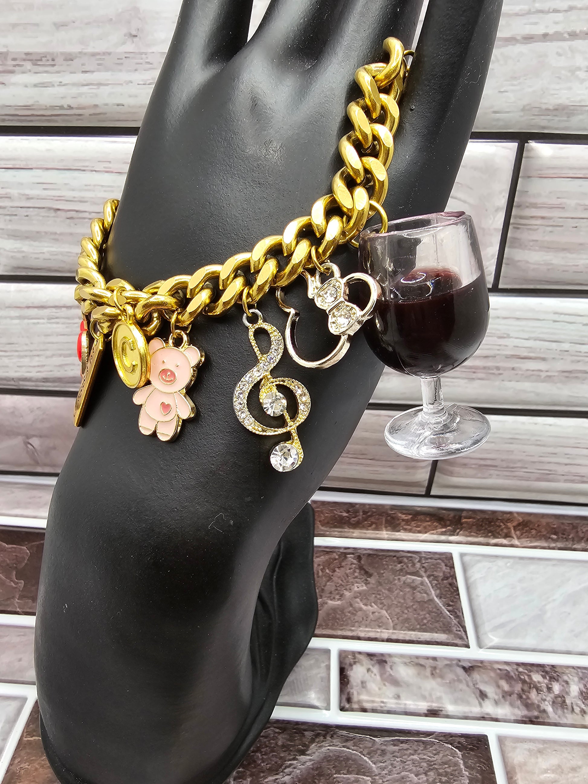 Charm Cuban Link Bracelet - Dripping N Diamonds  | Bracelet,