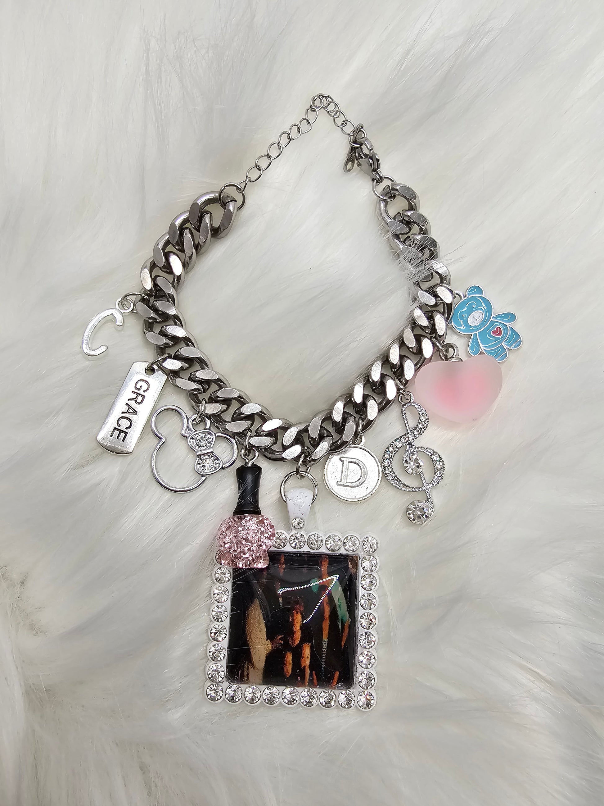 Charm Cuban Link Bracelet - Dripping N Diamonds  | Bracelet,
