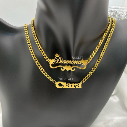 Custom Sideways Necklace - Dripping N Diamonds  | Necklace,