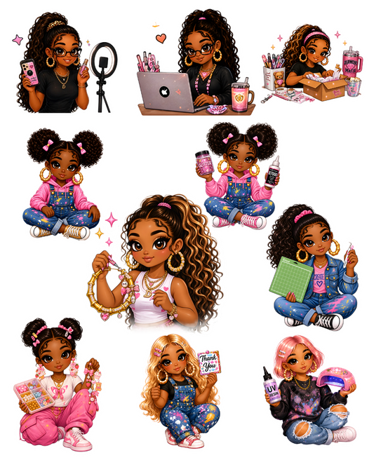 Diamond Doll Digital Stickers