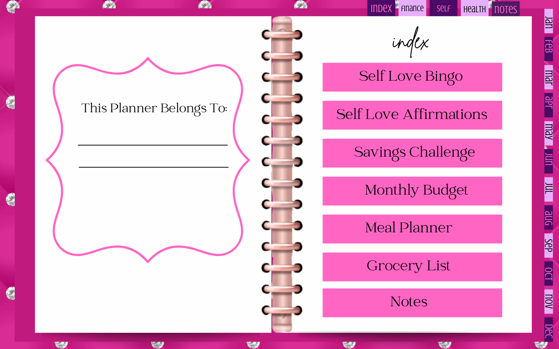 Diamond Mafia Digital Planner - Dripping N Diamonds  | Planner,