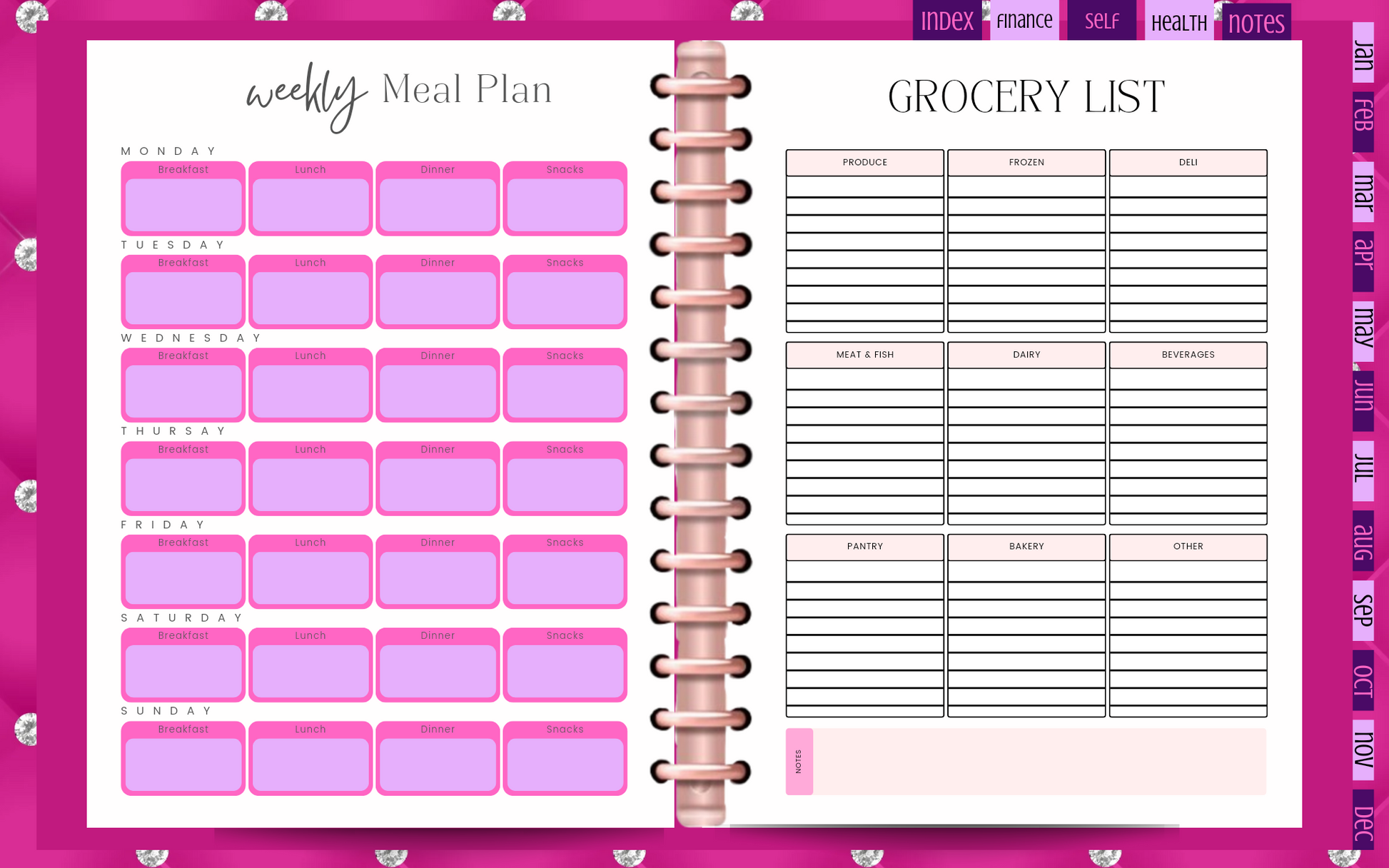 Diamond Mafia Digital Planner - Dripping N Diamonds  | Planner,