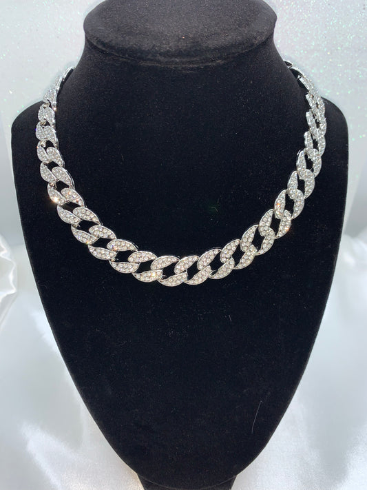 Silver Diamond Cuban Link Chain - Dripping N Diamonds